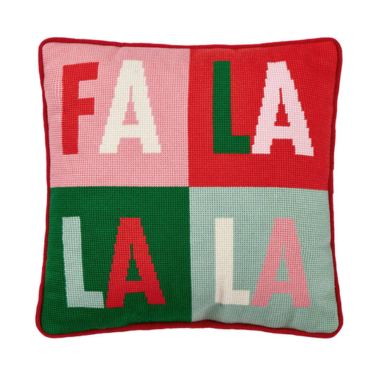 Fa La La Quadrant Embroidered Pillow