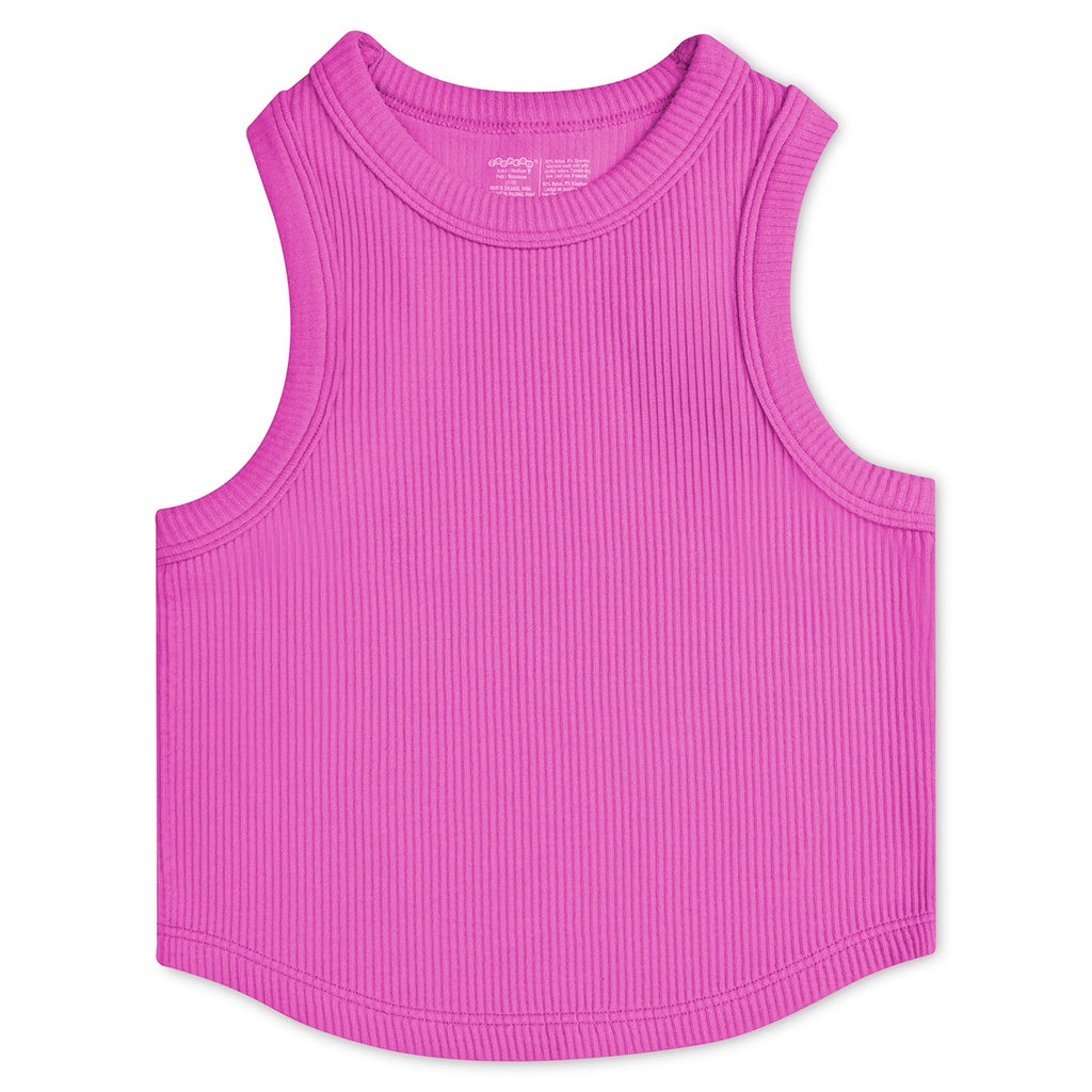 Cropped Ribbed Racerback Tank Top | Pretty Pink