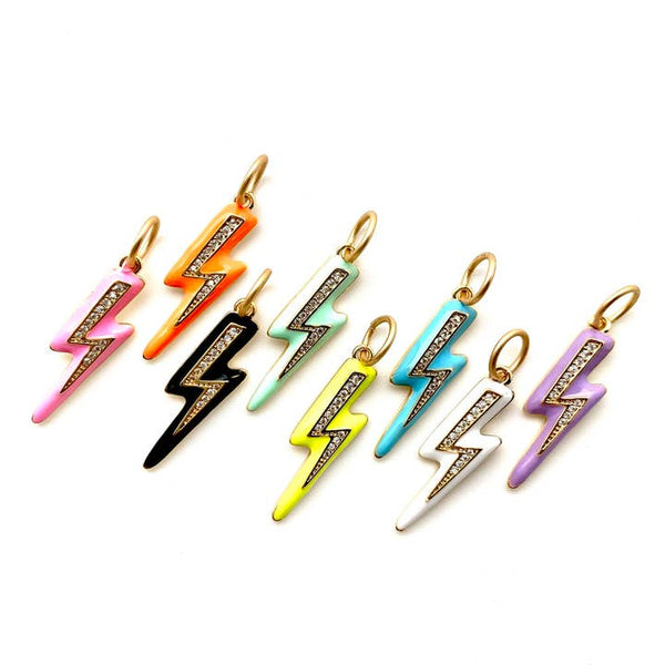 Bolt Charm | Black, Mint, Orange, Pink, Purple, White, Yellow