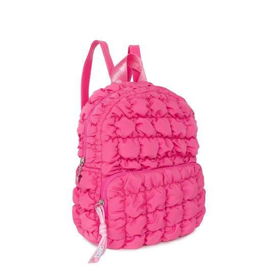 Quilted Scrunchies Mini Backpack | Hot Pink