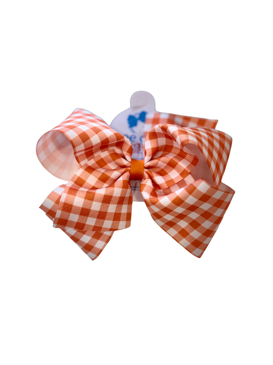King Gingham Orange Bow