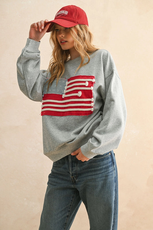 Flag Patch Front Detail Sweatshirts