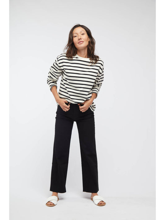Aberdeen Ankle Crop High Rise Jean | Black