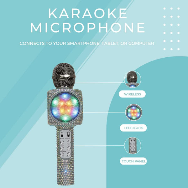 Sing-A-Long Bling Karaoke Bluetooth Microphone | Silver