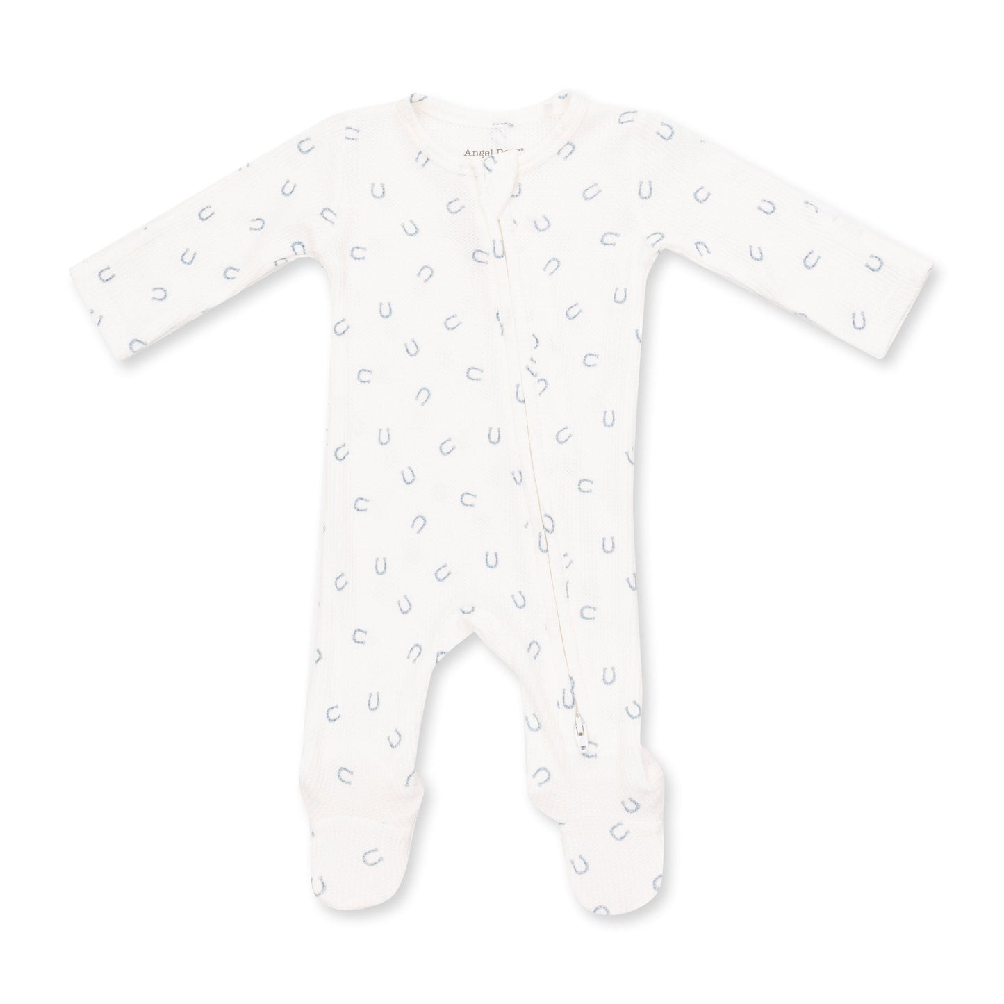 Little Horseshoes Blue | 2 Way Zipper Footie