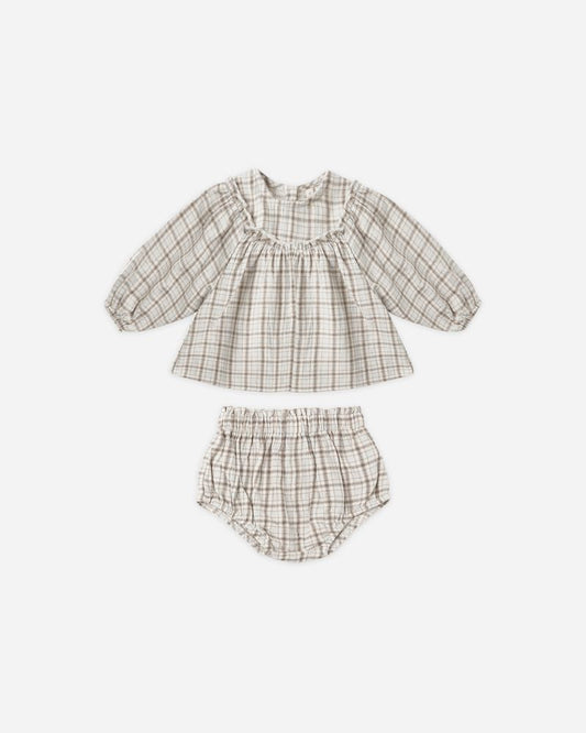 MIA TOP + BLOOMER SET || BLUE PLAID