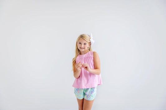 Sleeveless Dowell Day Top | Pier Party Pink With Worth Avenue White