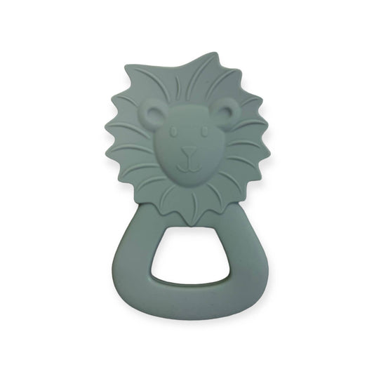 All Silicone Lion Teething Ring | Slate