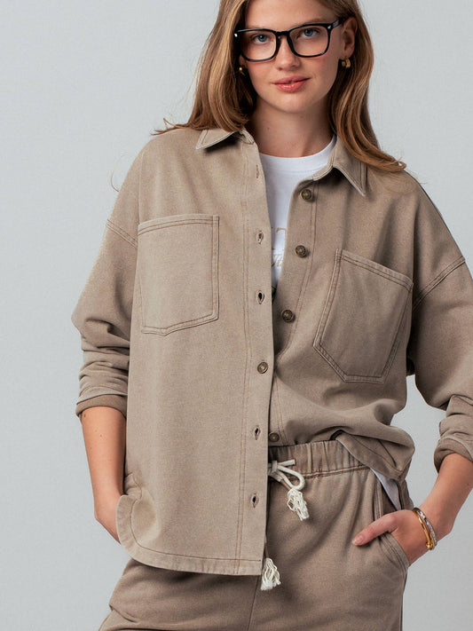 Relaxed Western Denim Set | Mocha