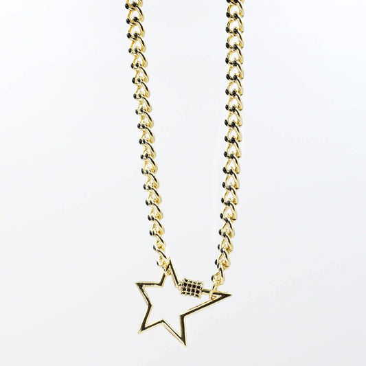 Star Necklace | Black and Gold