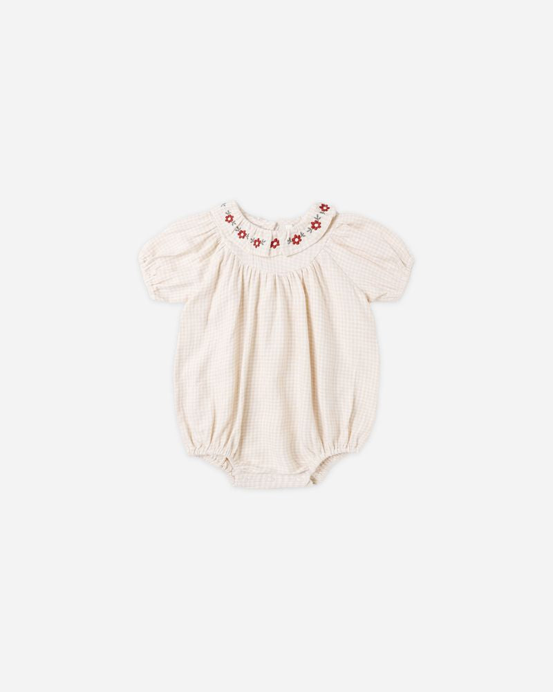LULA ROMPER || PETAL GINGHAM