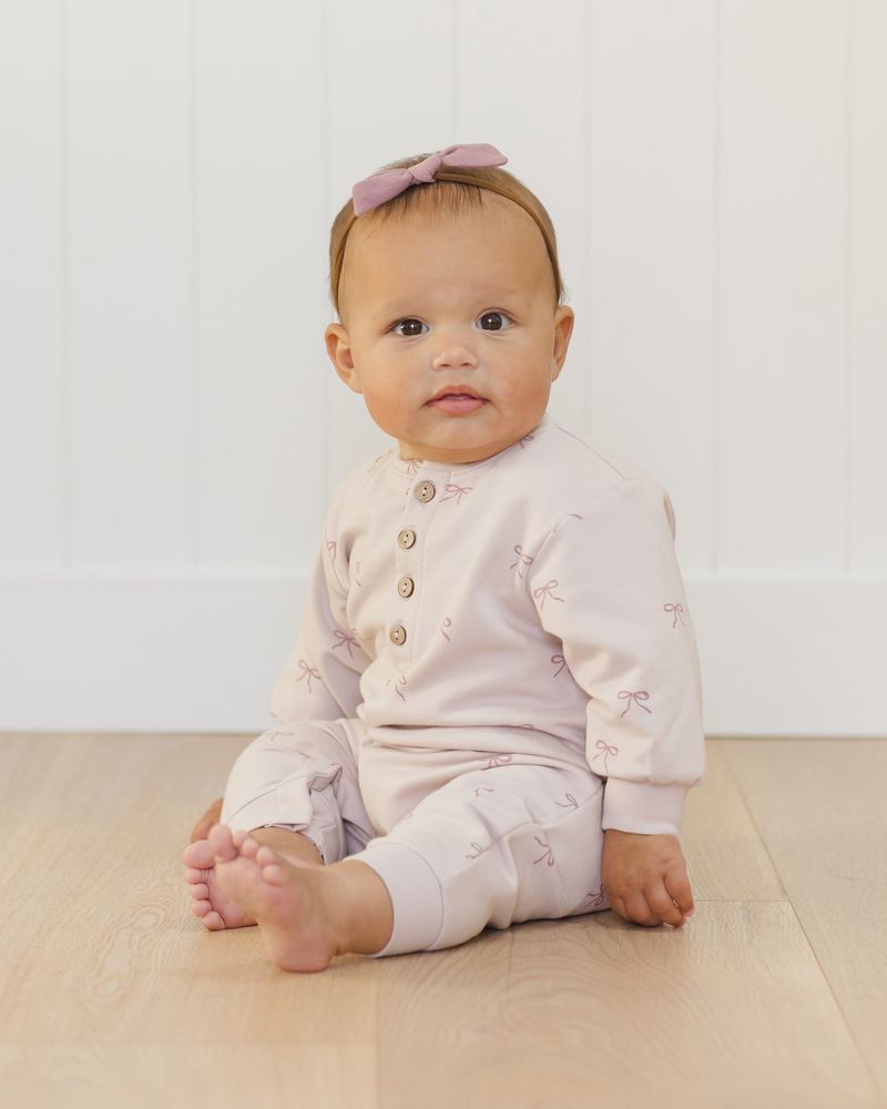 RELAXED FLEECE JUMPSUIT || BOWS