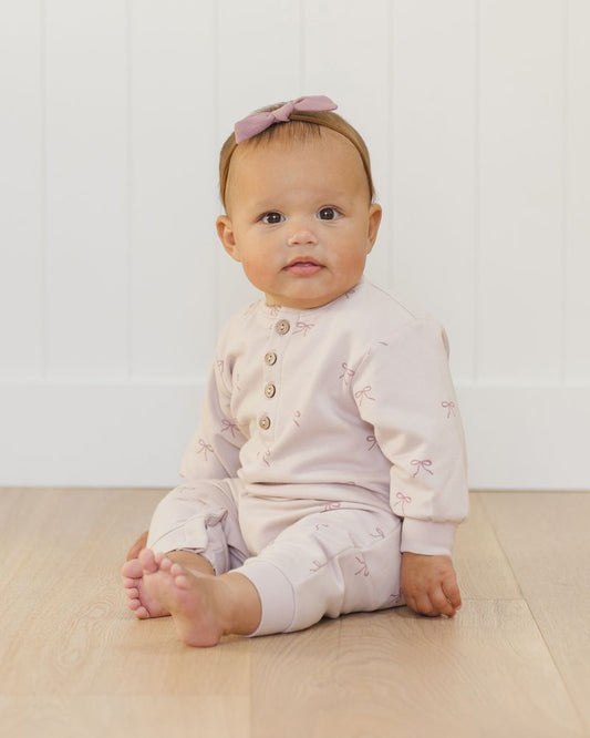 RELAXED FLEECE JUMPSUIT || BOWS
