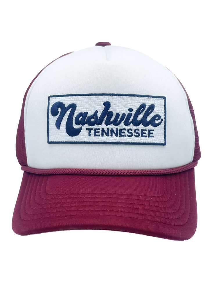 Kids Nashville Tennessee Trucker Hat (Ages 2-10) | Maroon