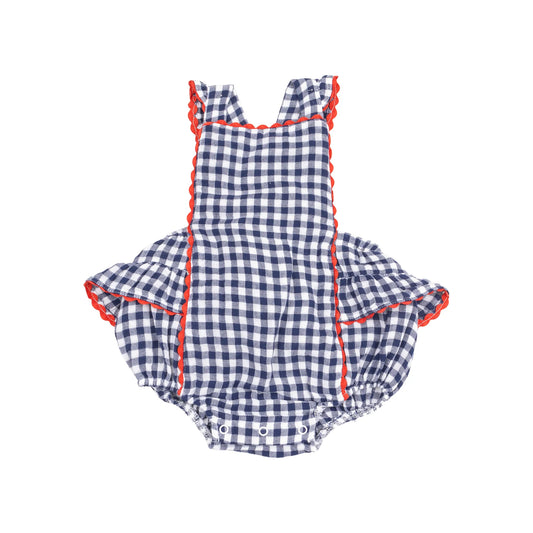 Ric Rac Ruffle | Navy Gingham