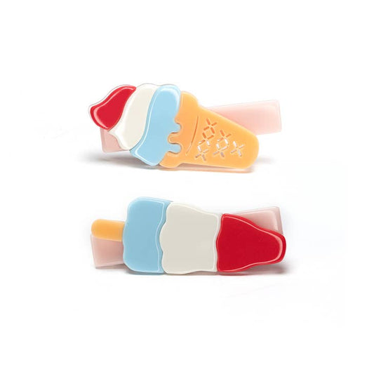 Popsicle & Ice Cream Alligator Clip | Red, White & Blue