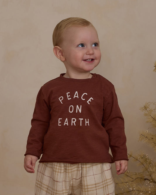 RAW EDGE LONG SLEEVE TEE || PEACE ON EARTH