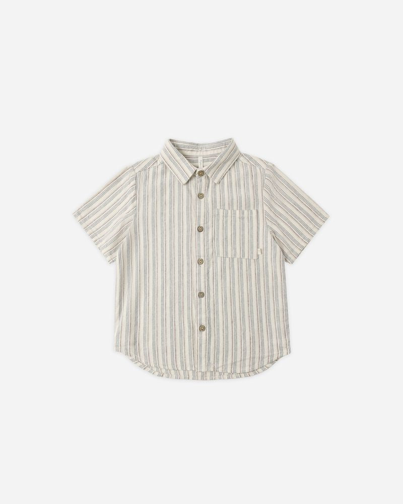 COLLARED SHORT SLEEVE SHIRT | NAUTICAL STRIPE