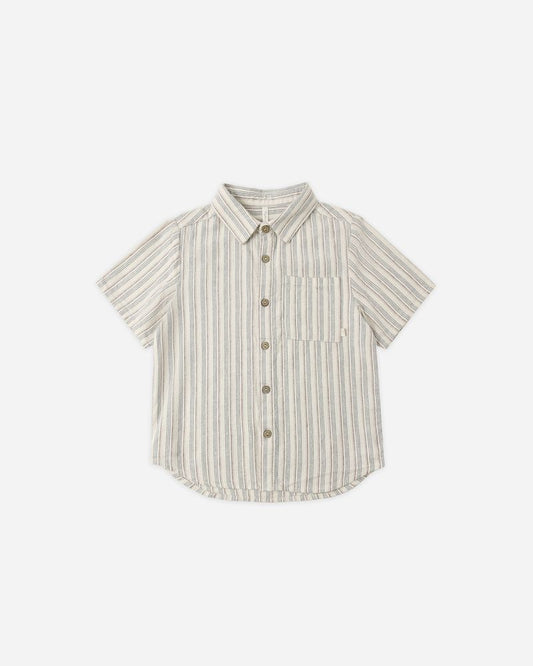 COLLARED SHORT SLEEVE SHIRT | NAUTICAL STRIPE