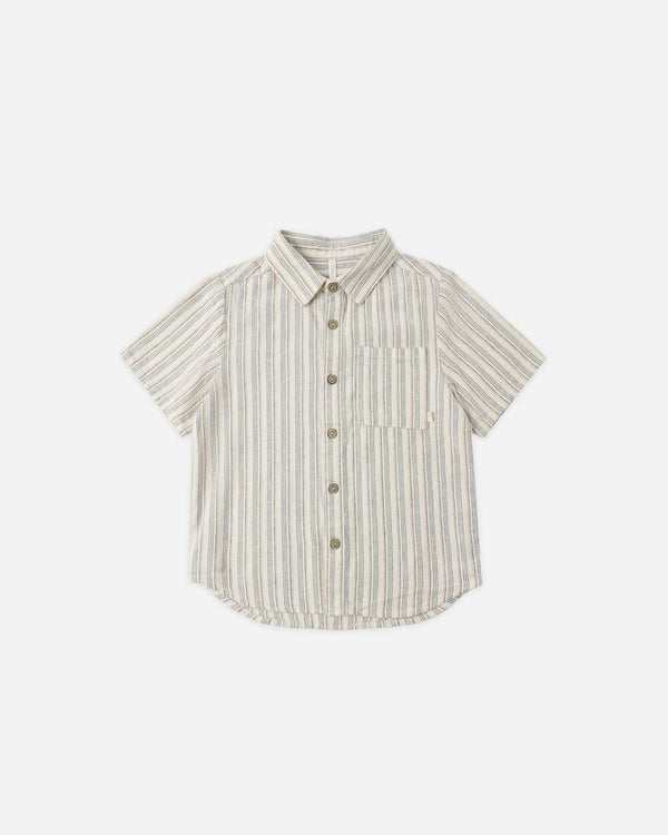 COLLARED SHORT SLEEVE SHIRT | NAUTICAL STRIPE