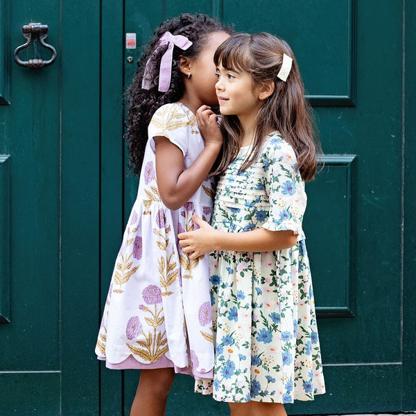 Girls Raquel Dress | Melon Daisy Floral