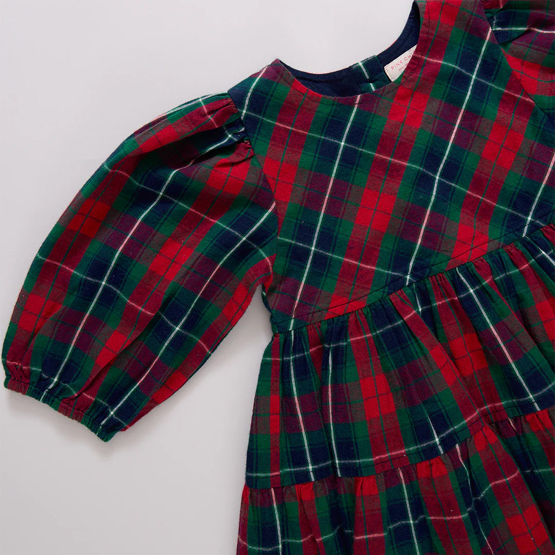 Girls Maribelle Dress | Red Tartan