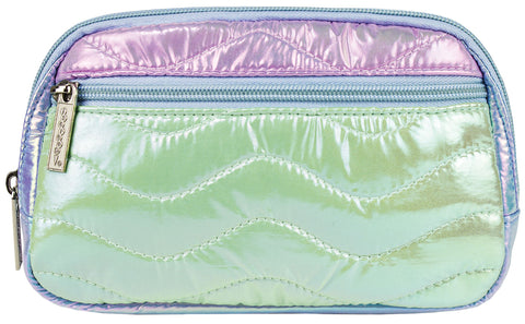 Iridescent Color Block Belt Bag