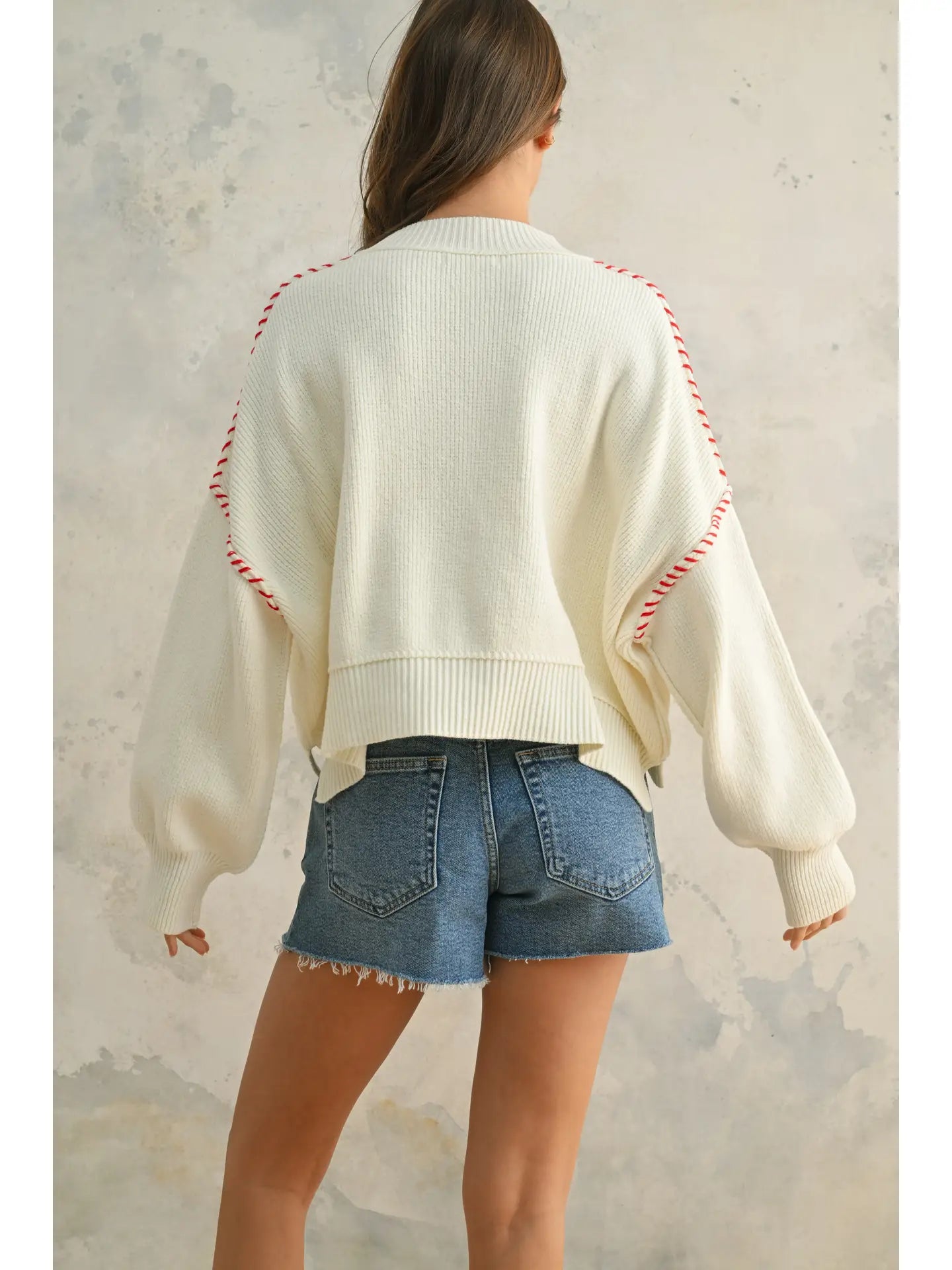 USA Rope Letter Sweater
