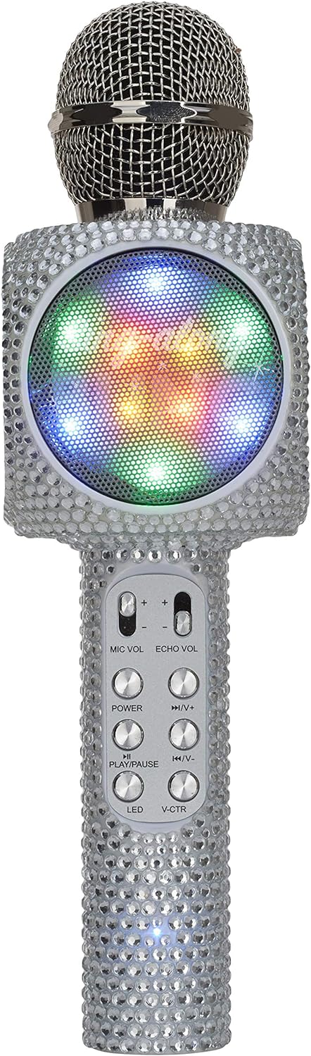 Sing-A-Long Bling Karaoke Bluetooth Microphone | Silver