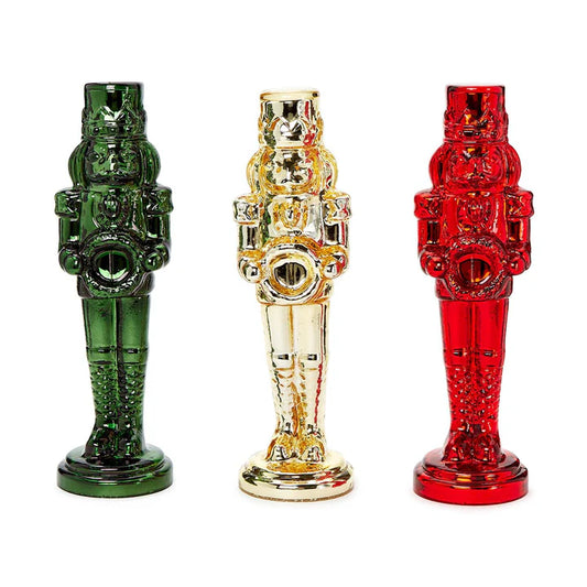 Mercury Glass Finish Nutcracker Decor Assorted 3  Colors | Gold, Red or Green