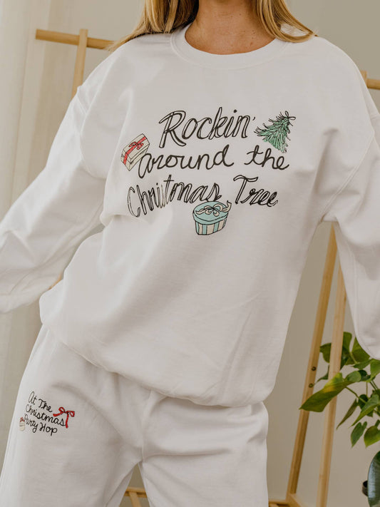 Rockin' Around the Christmas Tree White Sweatshirt