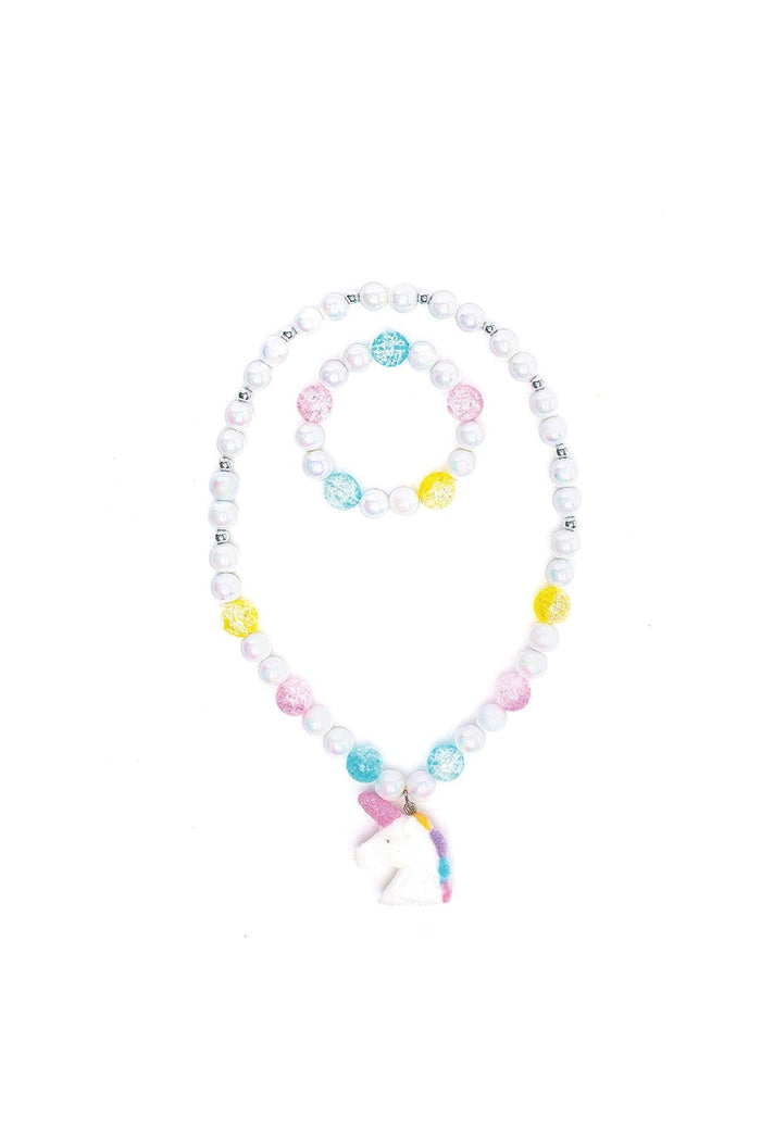 White Unicorn Bracelet & Necklace Set