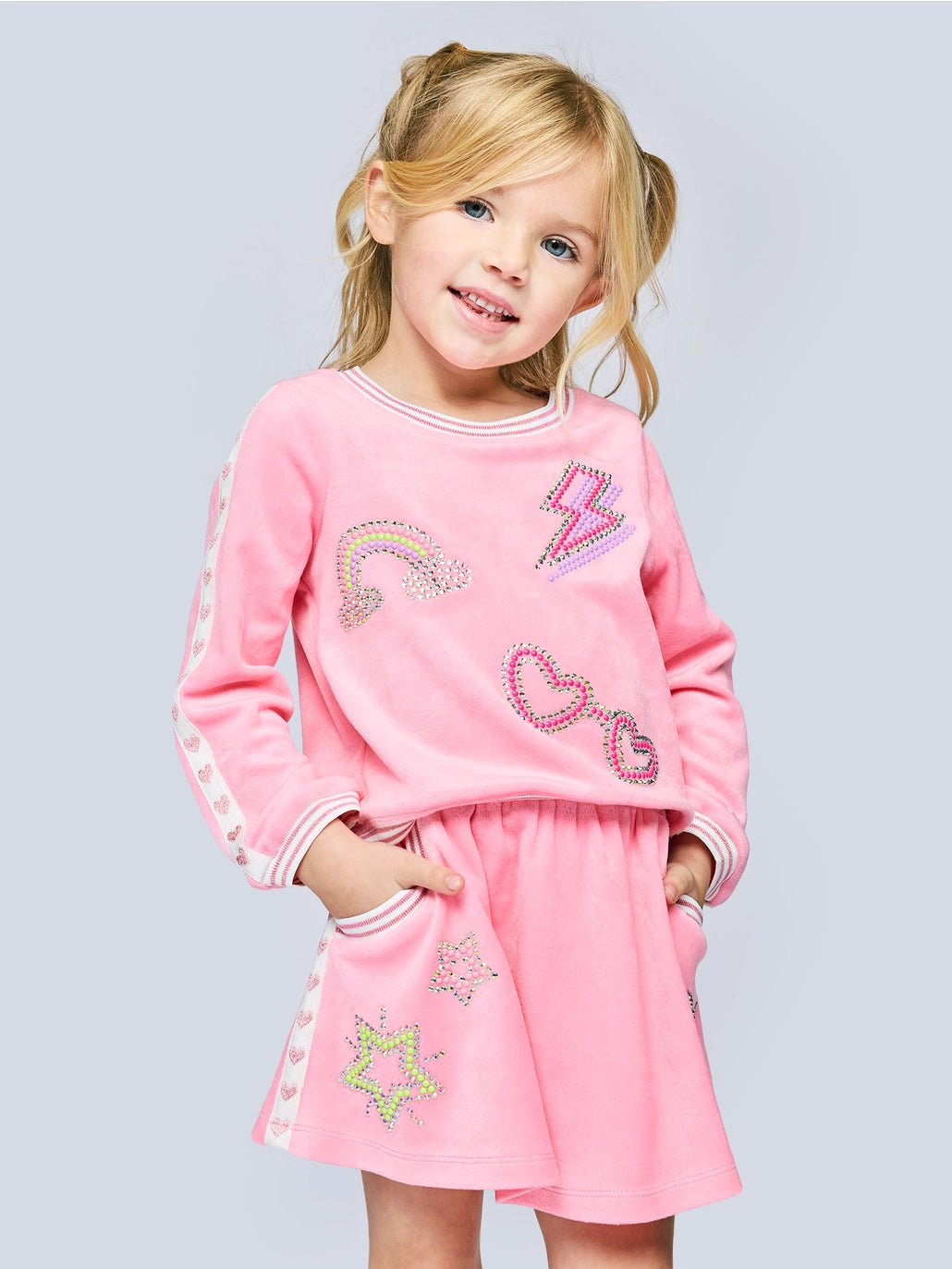 Baby Sara Velour Set | Pink