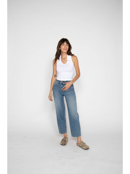 Harlow High Rise Barrel Jean | Vintage Denim Indigo