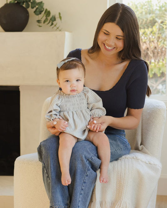 EDEN ROMPER || BLUE GINGHAM