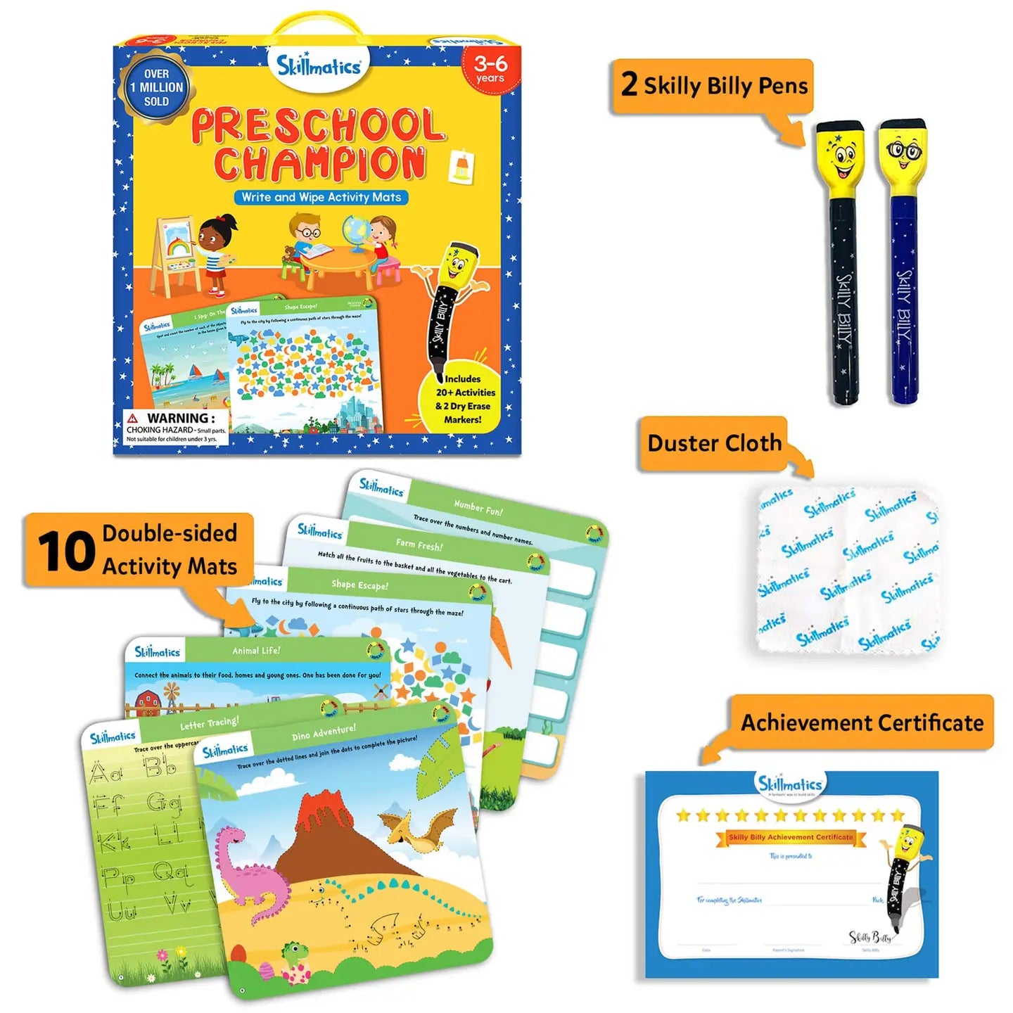 Preschool Champion Wipe and Write Activity Mats