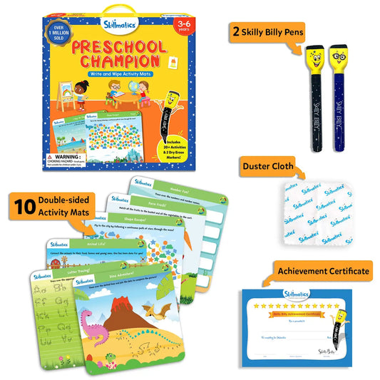Preschool Champion Wipe and Write Activity Mats