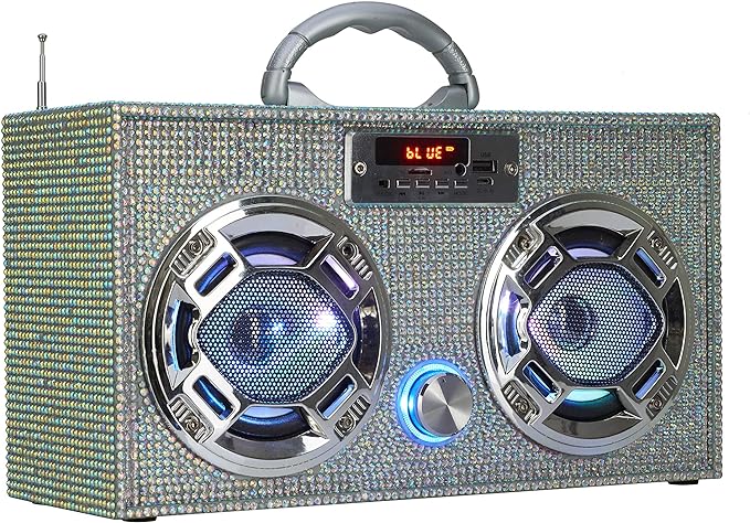 Boom Box Led Display Iridescent Bling Boom Box With LED Speakers – Magpies Mount Juliet