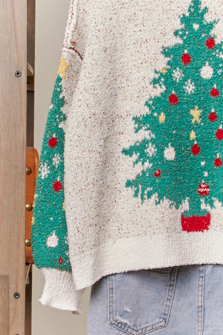 Merry Pine V-Neck Knit Caridgan