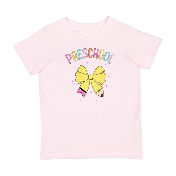 Preschool Pencil Bow Short Sleeve T-Shirt