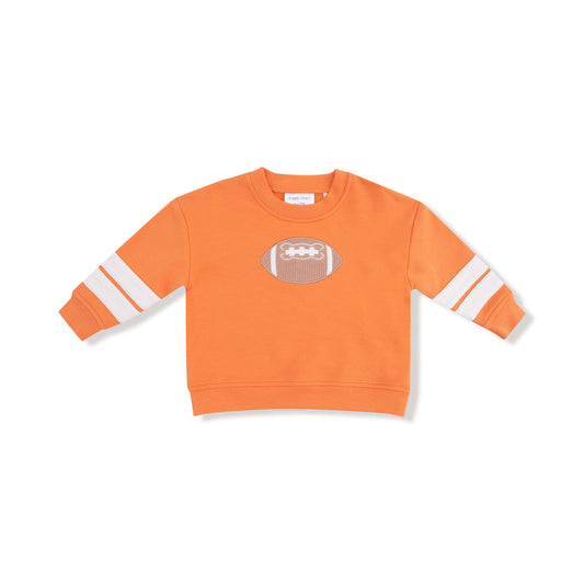 Cozy Drop Sleeve Sweatshirt with Varsity Stripes | Orange