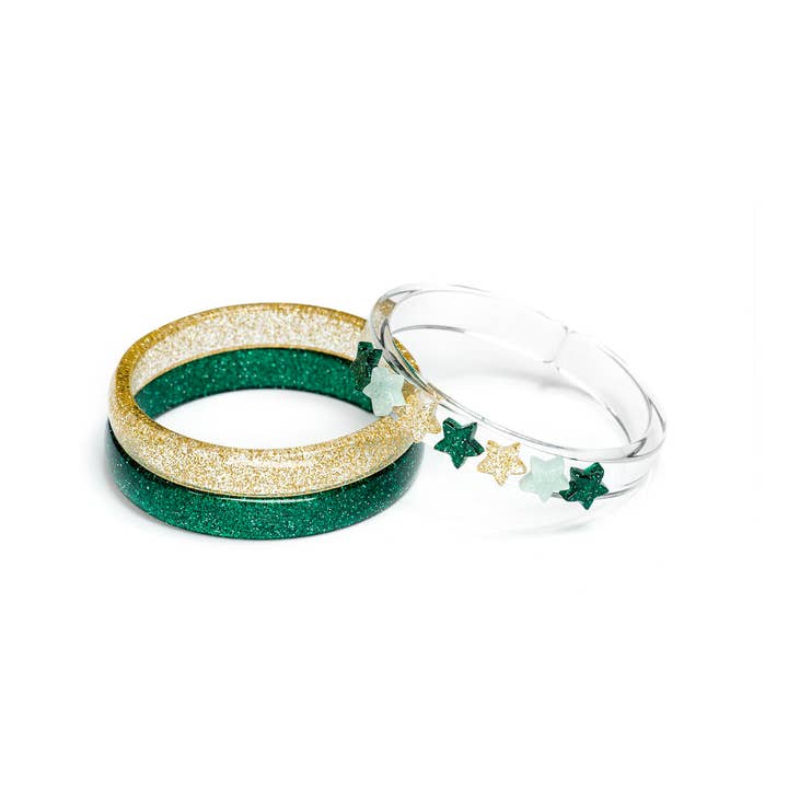 Stars Green, Mint, and Gold Bracelet