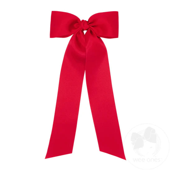 KING FRENCH SATIN BOWTIE WITH KNOT WRAP + STREAMER TAILS || RED