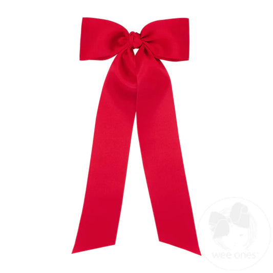 KING FRENCH SATIN BOWTIE WITH KNOT WRAP + STREAMER TAILS || RED