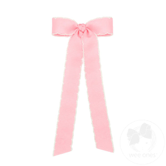 Mini Moonstitch tails light pink white stitch