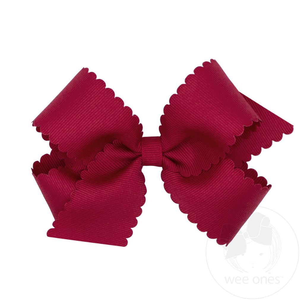 Medium Scalloped Edge Bow | Cranberry
