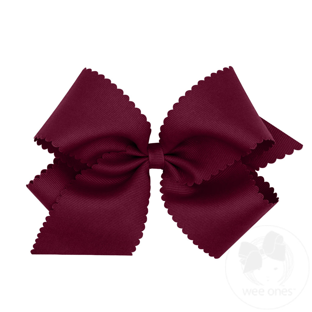 King Scalloped Edge Bow | Burgundy