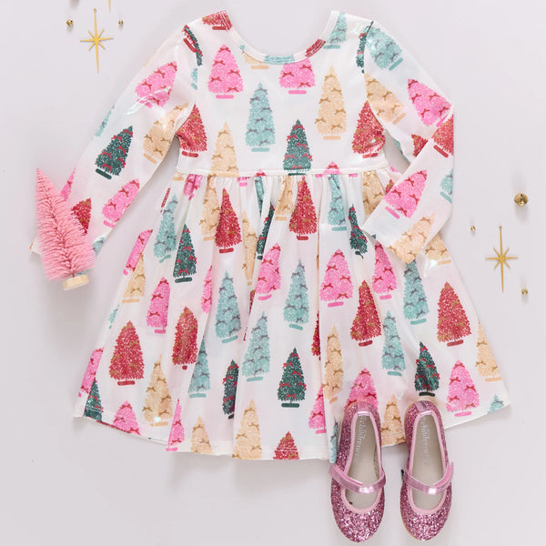 Girls Lame Steph Dress | Bottle Brush Trees