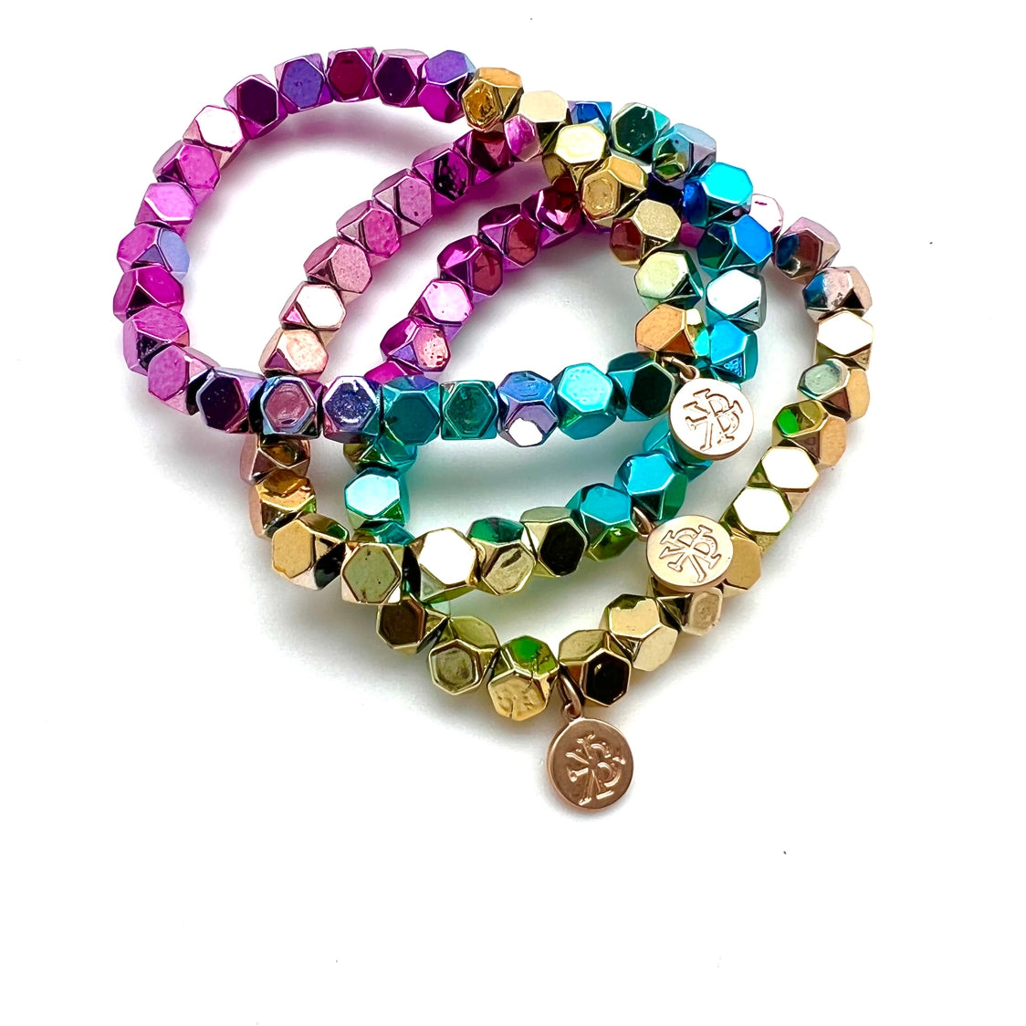 Rainbow Nugget Stackable Bracelet