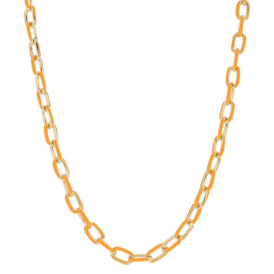 Orange Enamel Cable Chain Necklace